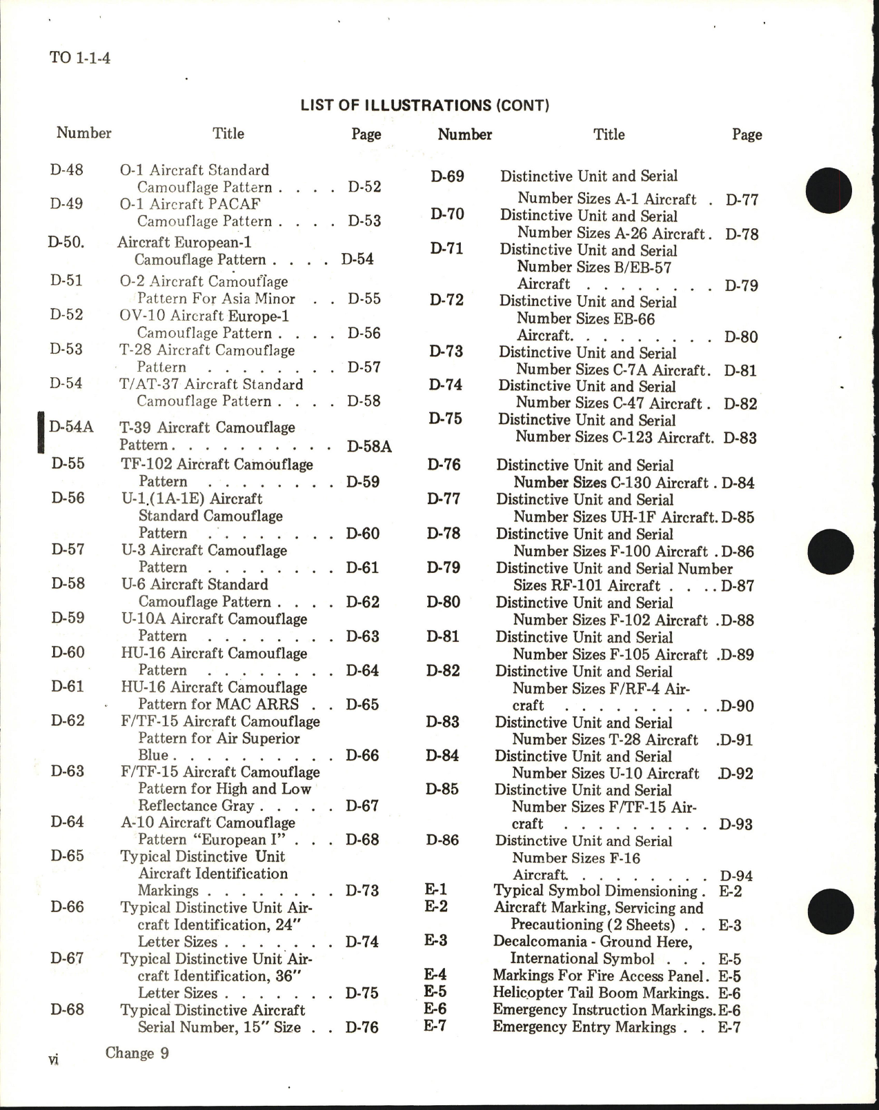 Sample page 6 from AirCorps Library document: Exterior Finishes, Insignia and Markings for USAF Aircraft - Change - 18