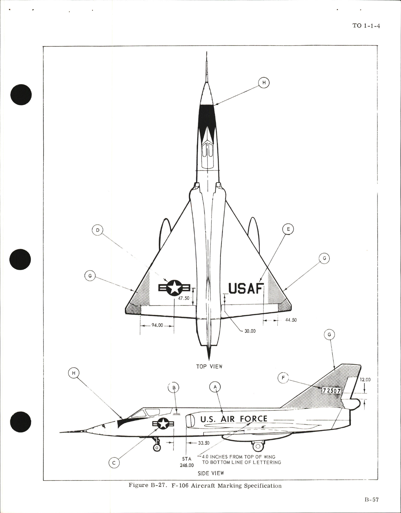 Sample page 11 from AirCorps Library document: Exterior Finishes, Insignia and Markings for USAF Aircraft - Change - 19