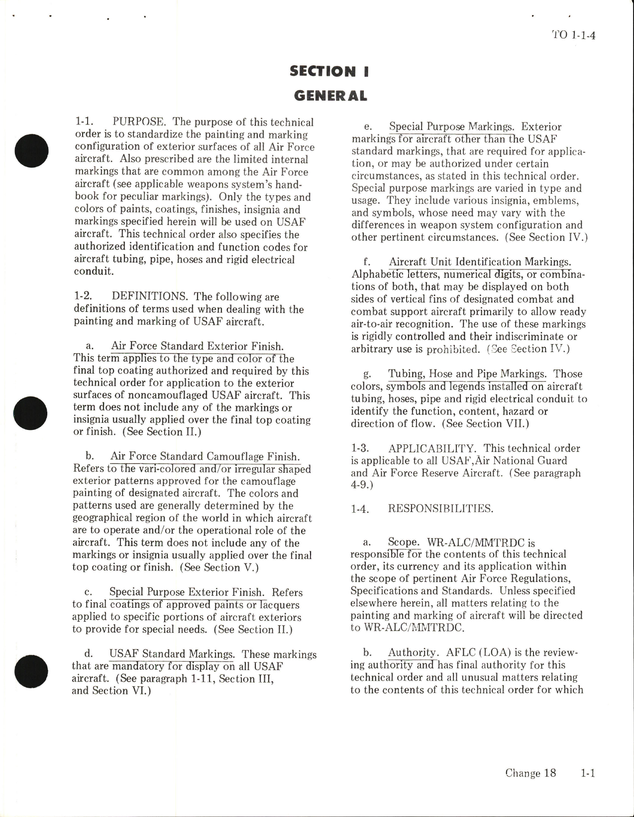 Sample page 5 from AirCorps Library document: Exterior Finishes, Insignia and Markings for USAF Aircraft - Change - 19