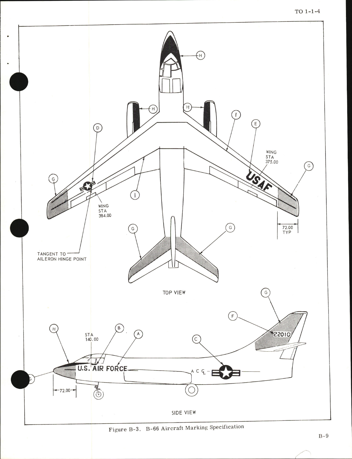 Sample page 19 from AirCorps Library document: Exterior Finishes, Insignia and Markings for USAF Aircraft - Change - 9