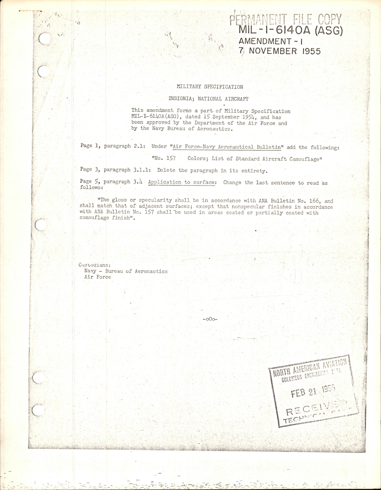 Sample page 1 from AirCorps Library document: Military Specifications for National Aircraft Insignia