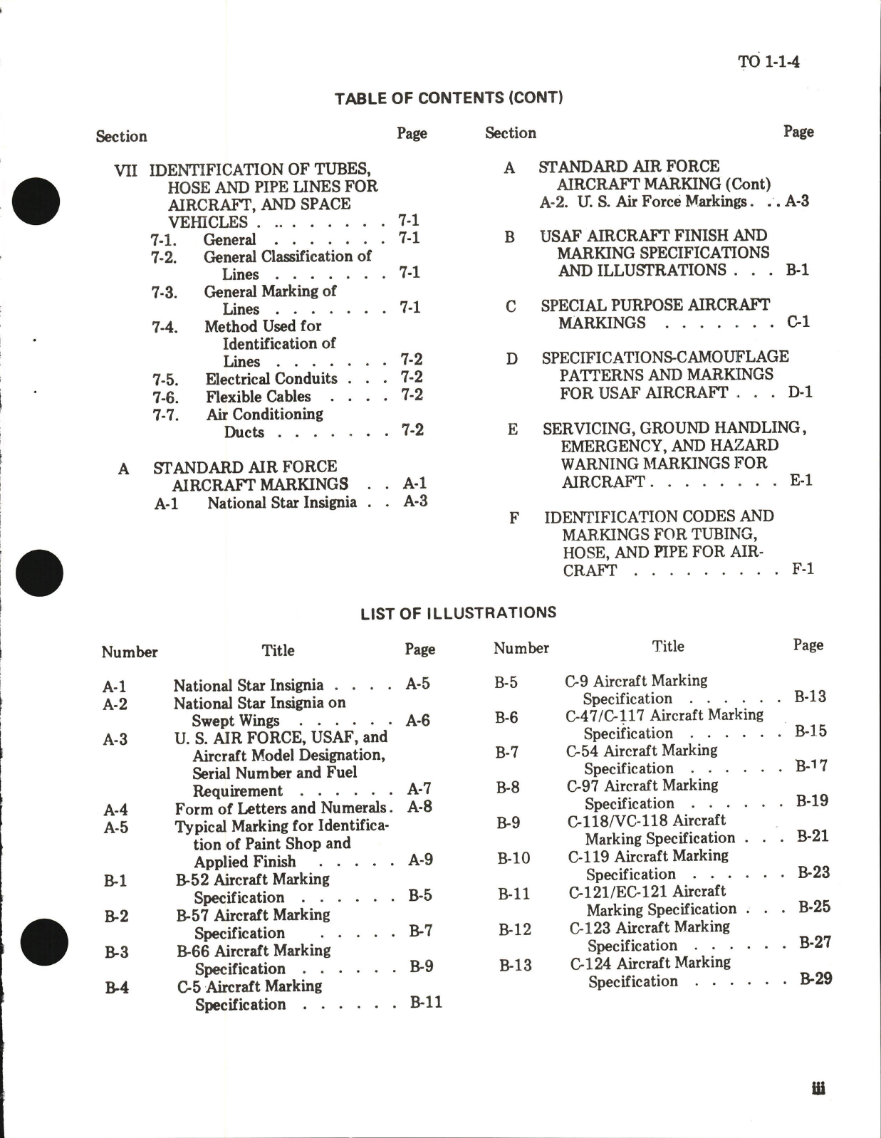 Sample page 5 from AirCorps Library document: Exterior Finishes, Insignia and Markings for USAF Aircraft - Change - 10