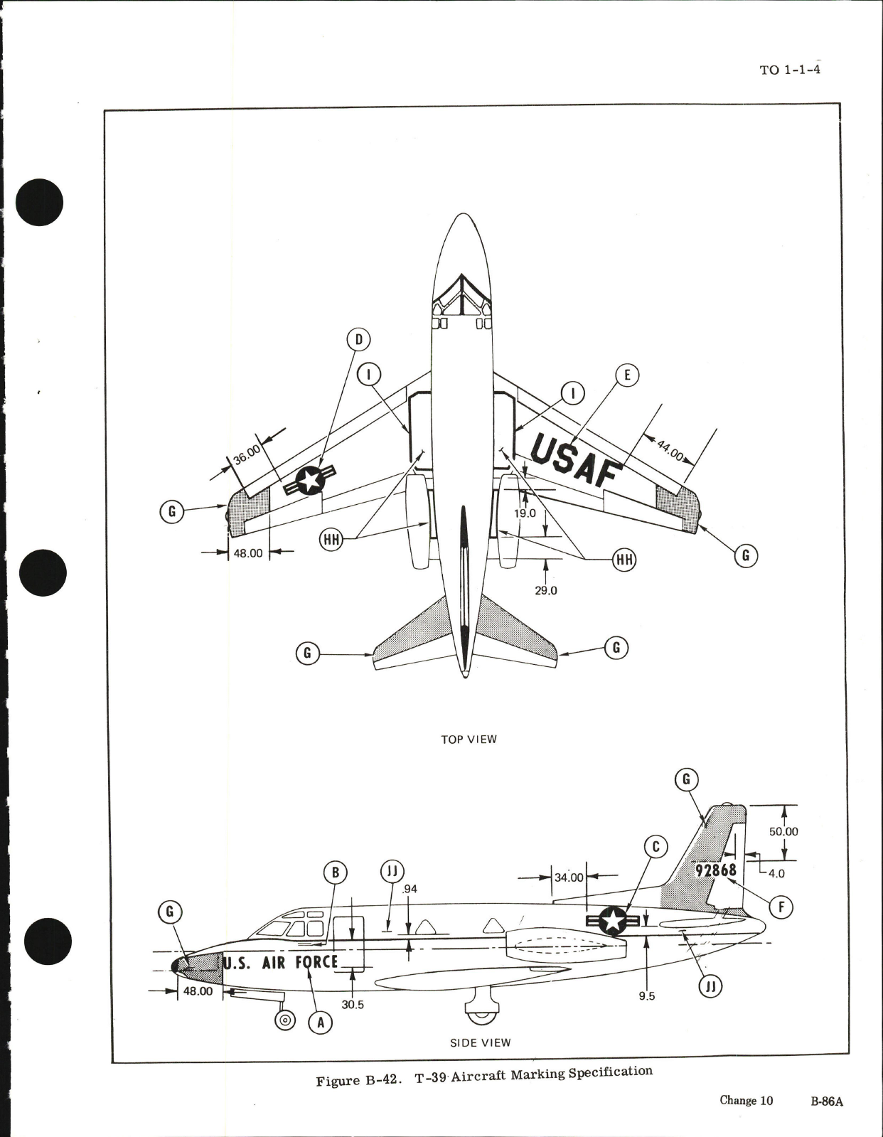 Sample page 9 from AirCorps Library document: Exterior Finishes, Insignia and Markings for USAF Aircraft - Change - 10