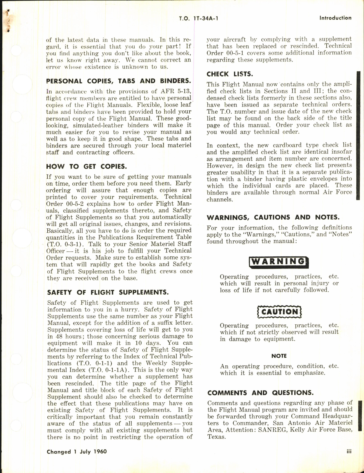 Sample page 5 from AirCorps Library document: Flight Manual for T-34A