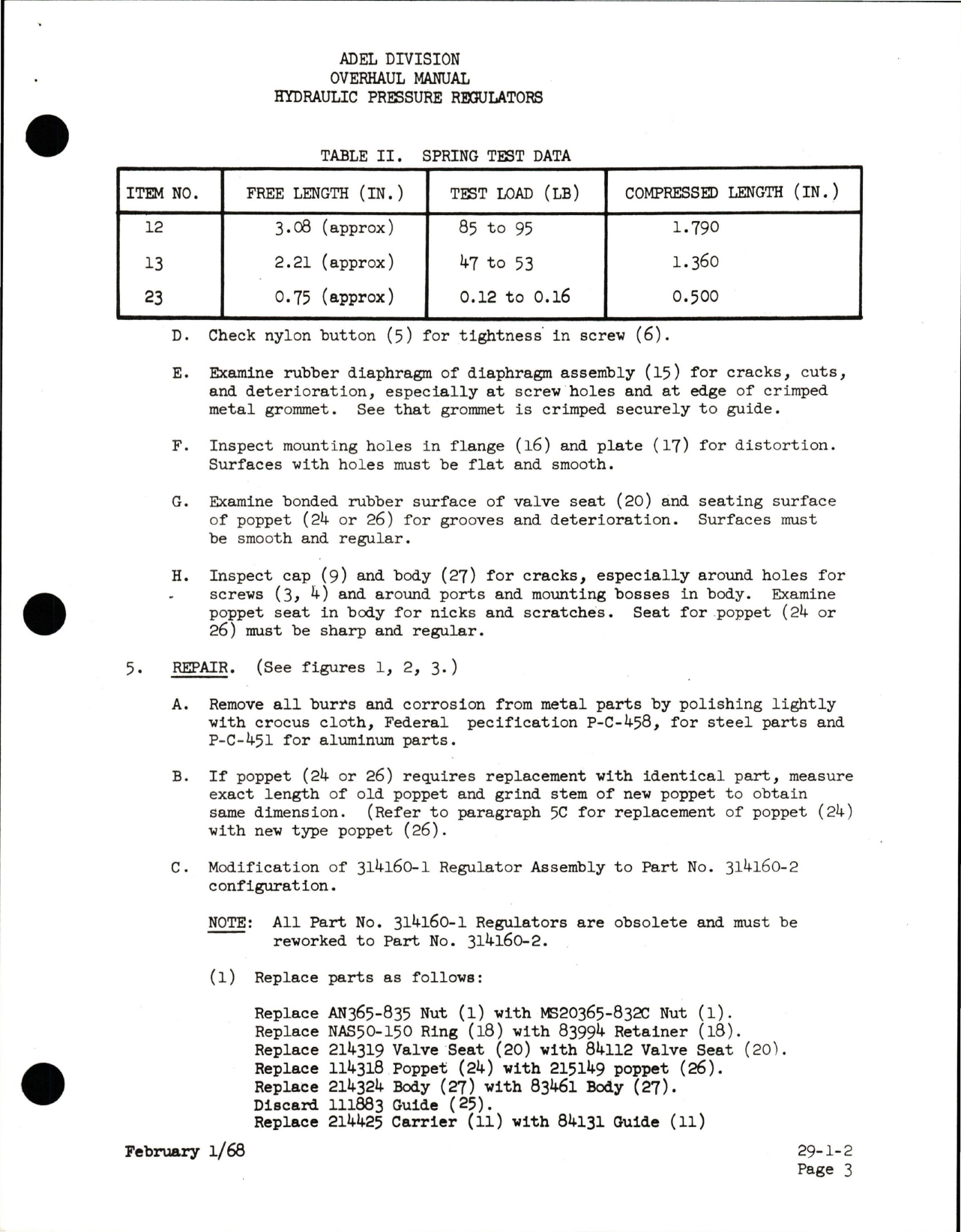 Sample page 7 from AirCorps Library document: Overhaul Manual for Hydraulic Reservoir Pressure Regulators - Parts 314160 and 314160-2