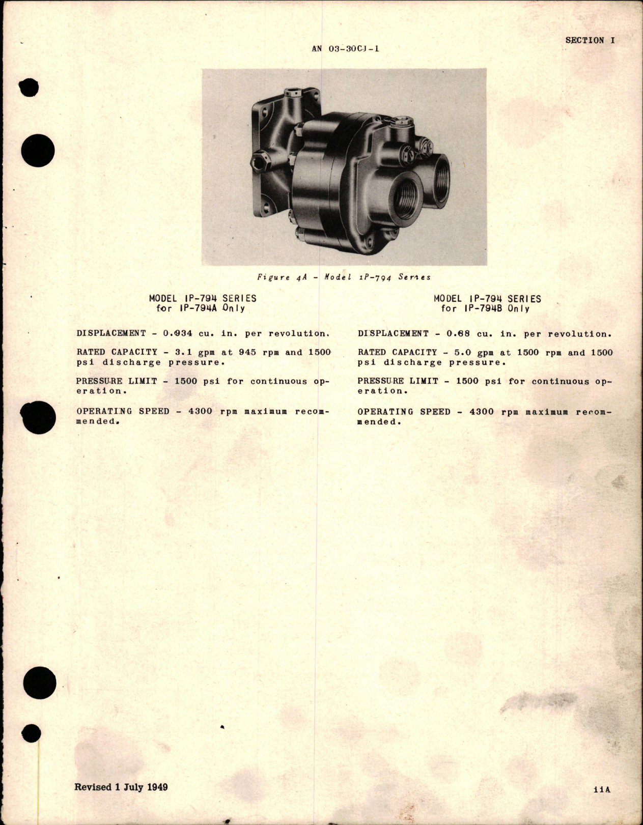 Sample page 5 from AirCorps Library document: Operation, Service and Overhaul Instructions with Parts Catalog for Gear Type Hydraulic Pumps 