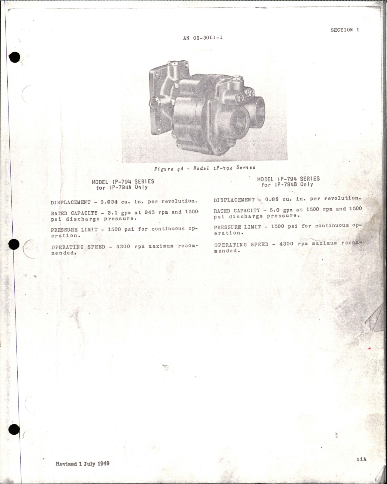 Sample page 5 from AirCorps Library document: Operation, Service and Overhaul Instructions with Parts Catalog for Gear Type Hydraulic Pumps 