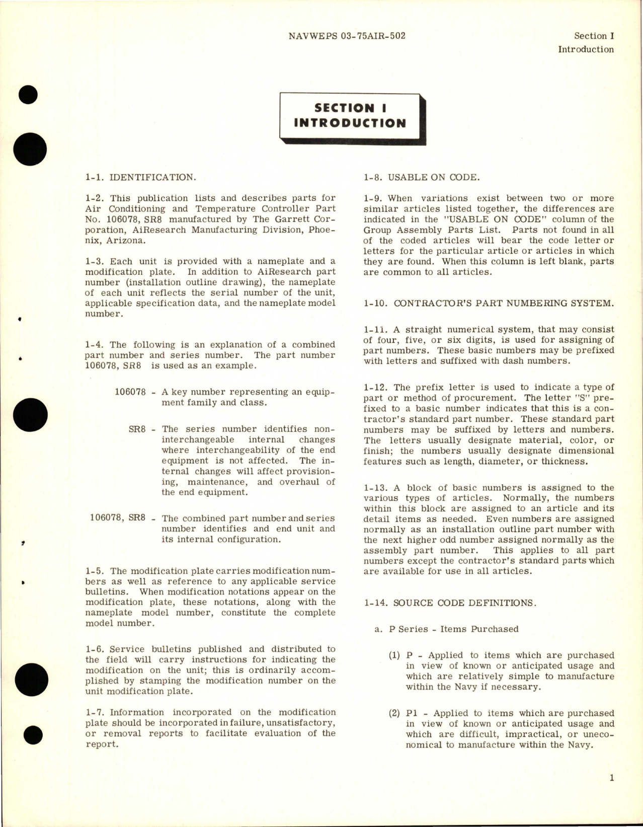 Sample page 5 from AirCorps Library document: Illustrated Parts Breakdown for Air Conditioning and Temperature Controller - Part 106078 and SR8