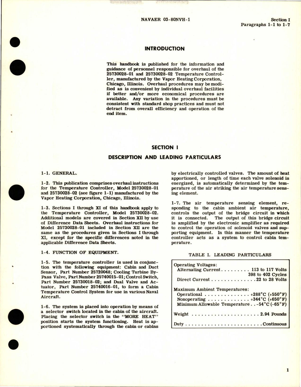 Sample page 5 from AirCorps Library document: Overhaul Instructions for Temperature Controller - 25730028-01 and 25730028-02 