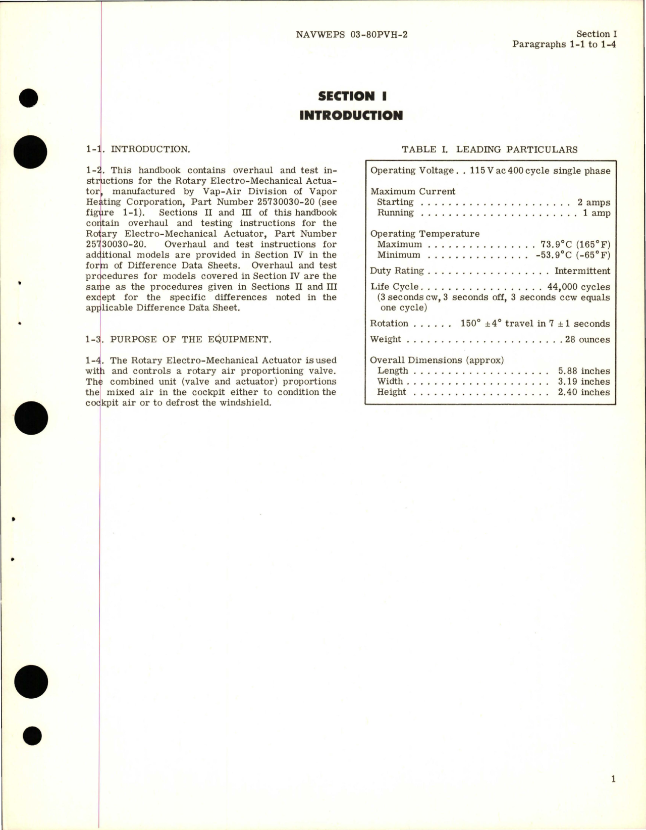 Sample page 5 from AirCorps Library document: Overhaul Instructions for Rotary Electro-Mechanical Actuator - Parts 25730030-02, 25730030-20, 25730060-01, and 25730060-20 