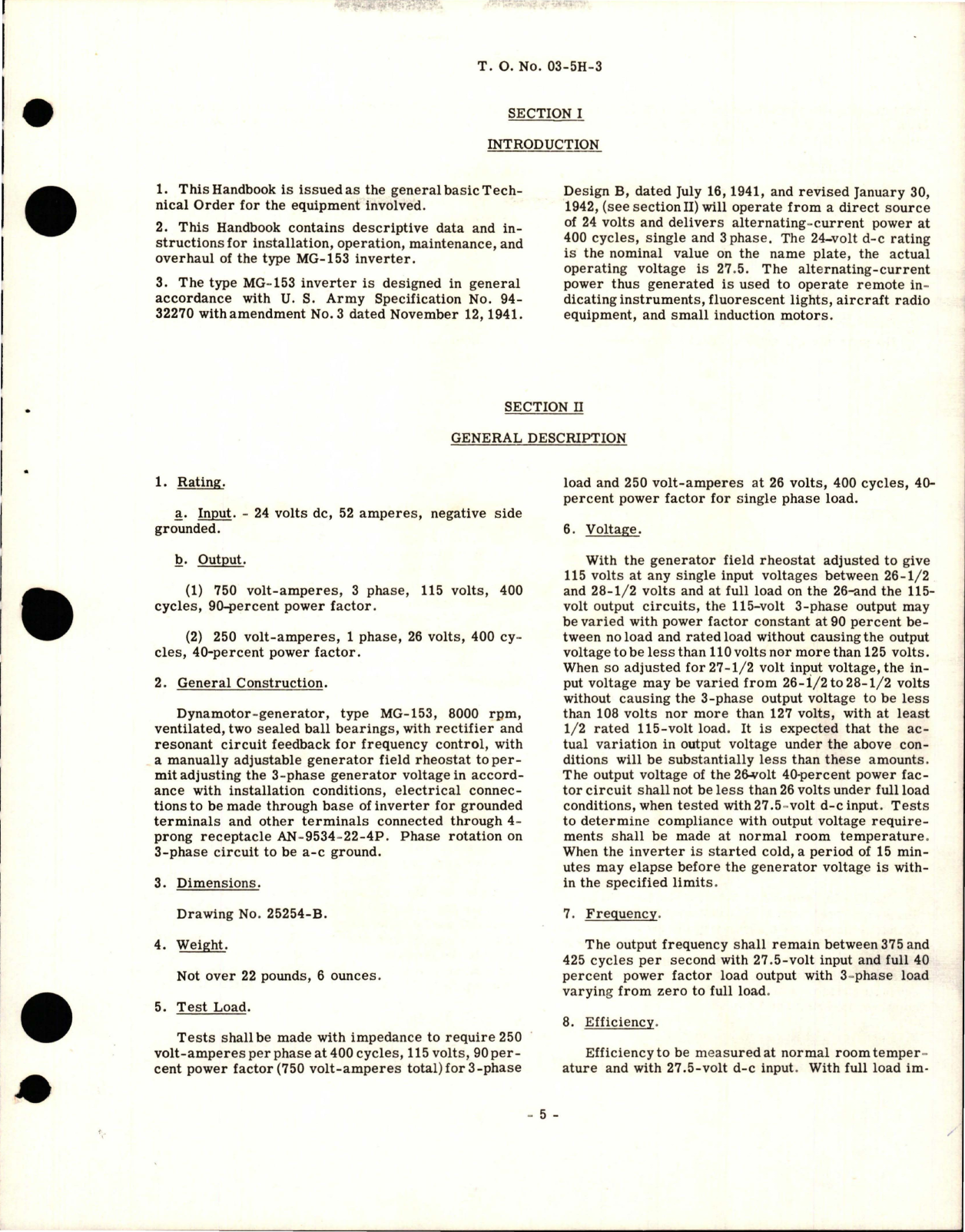 Sample page 7 from AirCorps Library document: Instructions with Parts Catalog for Inverter - Type MG-153 