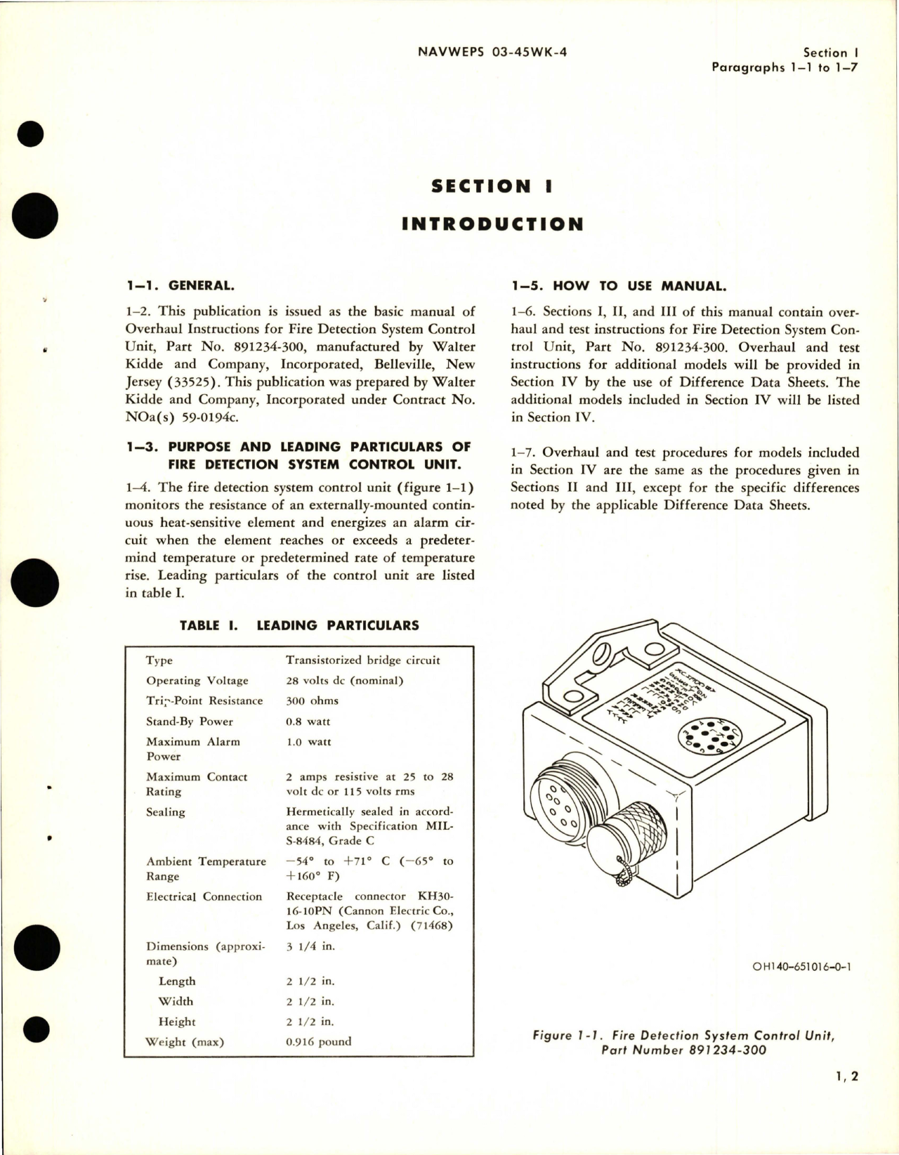 Sample page 5 from AirCorps Library document: Overhaul Instructions for Fire Detection System Control Unit - Part 891234-300