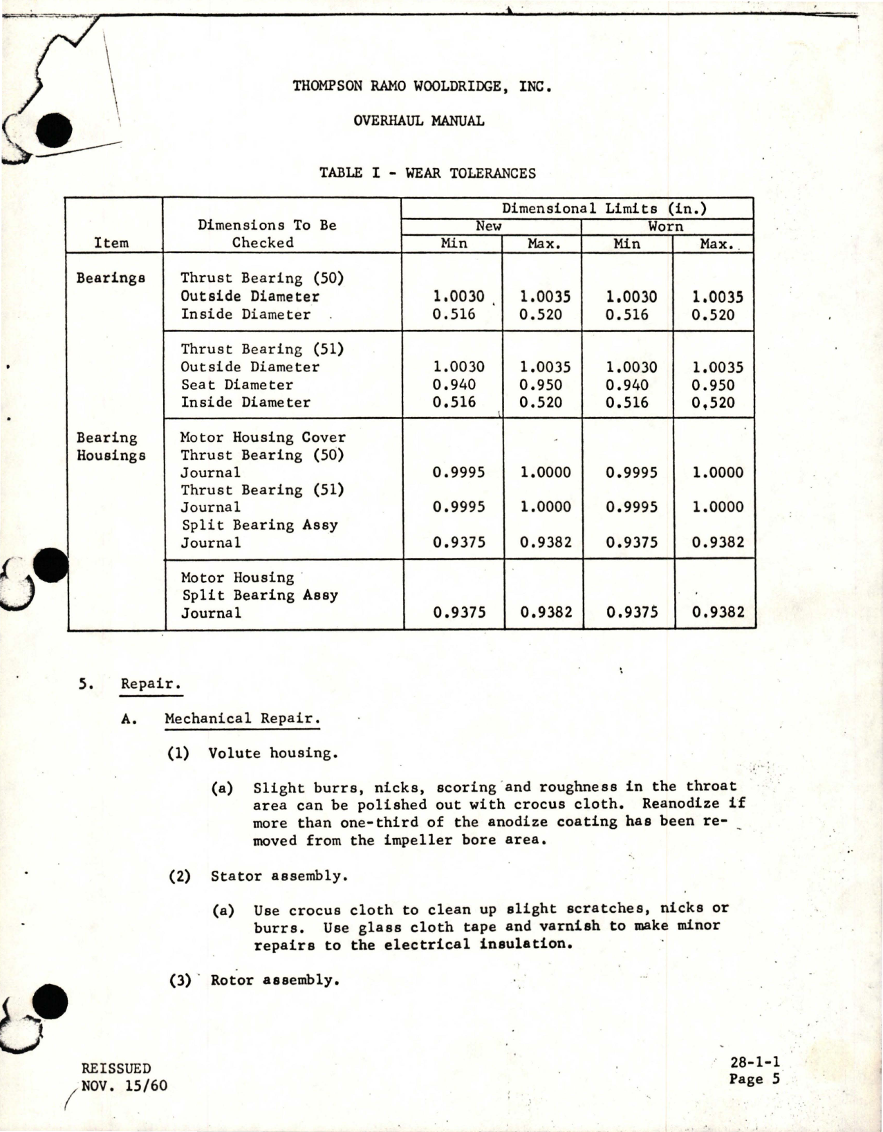 Sample page 5 from AirCorps Library document: Overhaul Manual for Fuel Booster Pump - Model TB127300-1