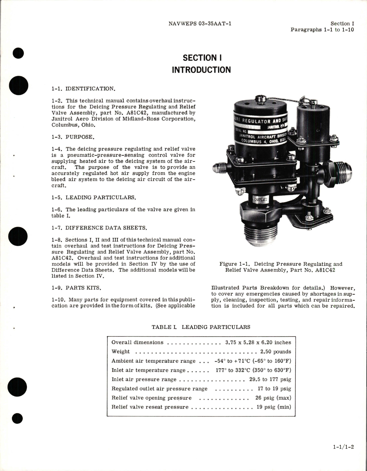 Sample page 5 from AirCorps Library document: Overhaul Instructions for Deicing Pressure Regulating and Relief Valve Assembly - Part A81C42 