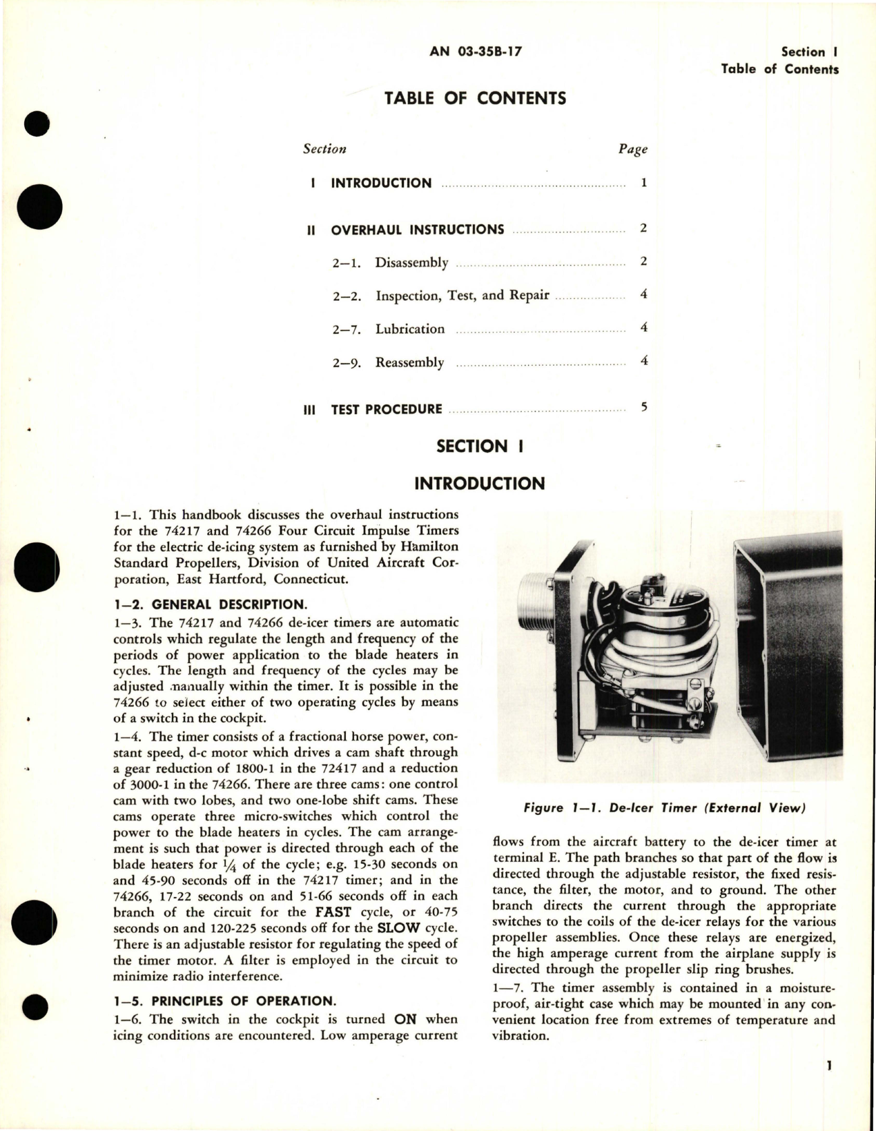 Sample page 5 from AirCorps Library document: Overhaul Instructions for De-Icer Timers - Models 74217, 74266, 556989, 556990, and 556991                                                                                                              