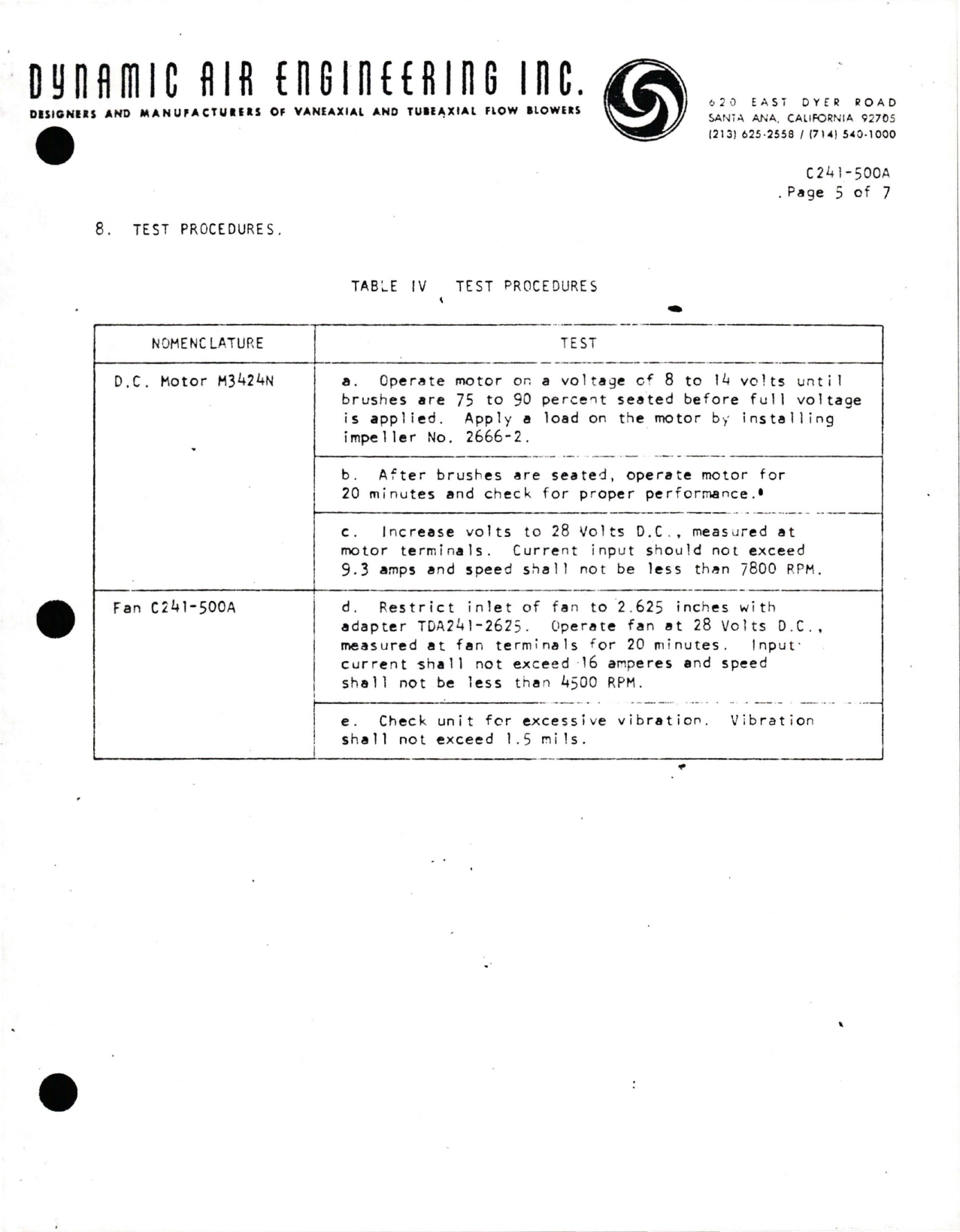 Sample page 5 from AirCorps Library document: Overhaul Instructions for Centrifugal Fan - Part C241-500A - Motor M3424N