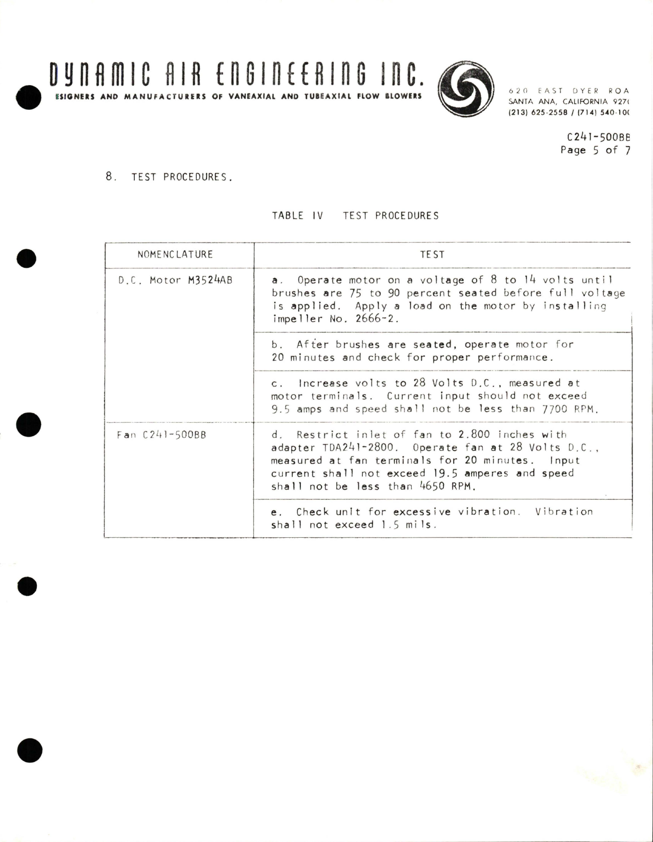 Sample page 5 from AirCorps Library document: Overhaul Instructions for Centrifugal Fan - Part C241-500BB - Motor M3524AB 