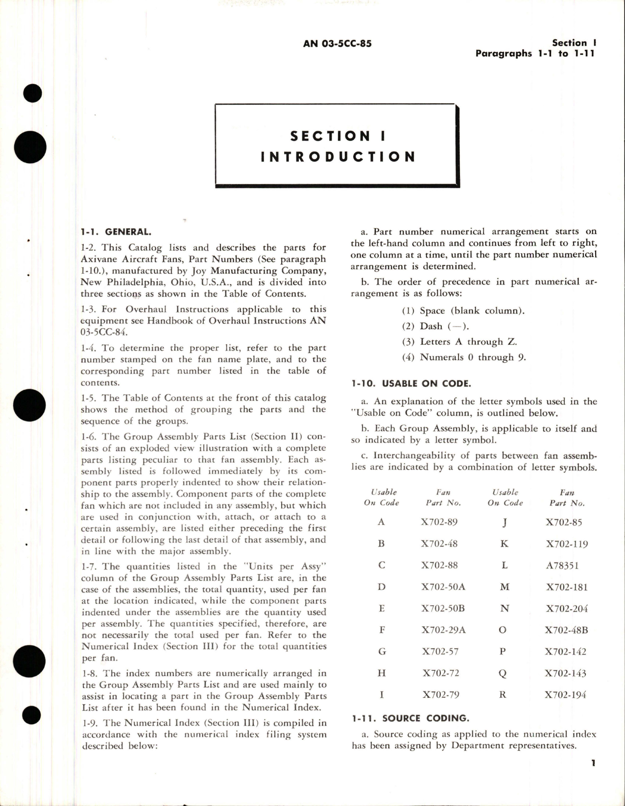 Sample page 5 from AirCorps Library document: Illustrated Parts Breakdown for Axivane Aircraft Fans - X702 Series 