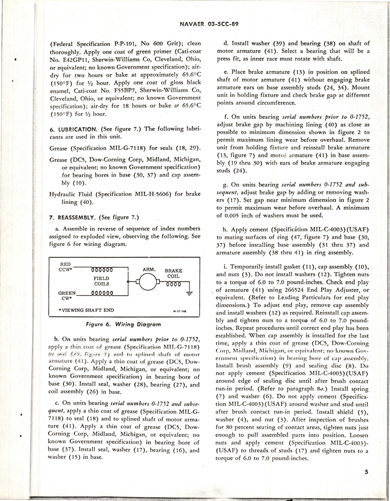 Sample page 5 from AirCorps Library document: Overhaul Instructions with Parts Breakdown for HP Direct Current Pinion Shaft Motor 0.04 - Part 26675 - Model DCM15-4