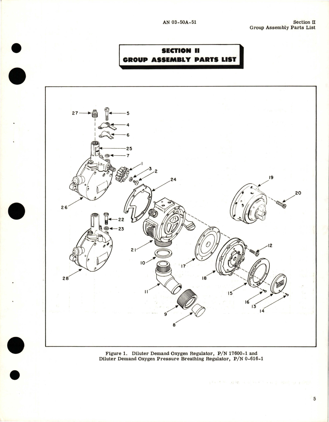 Sample page 7 from AirCorps Library document: Illustrated Parts Breakdown for Diluter Demand Oxygen & Pressure Breathing Regulator - Parts 17600-1 and 0-616-1