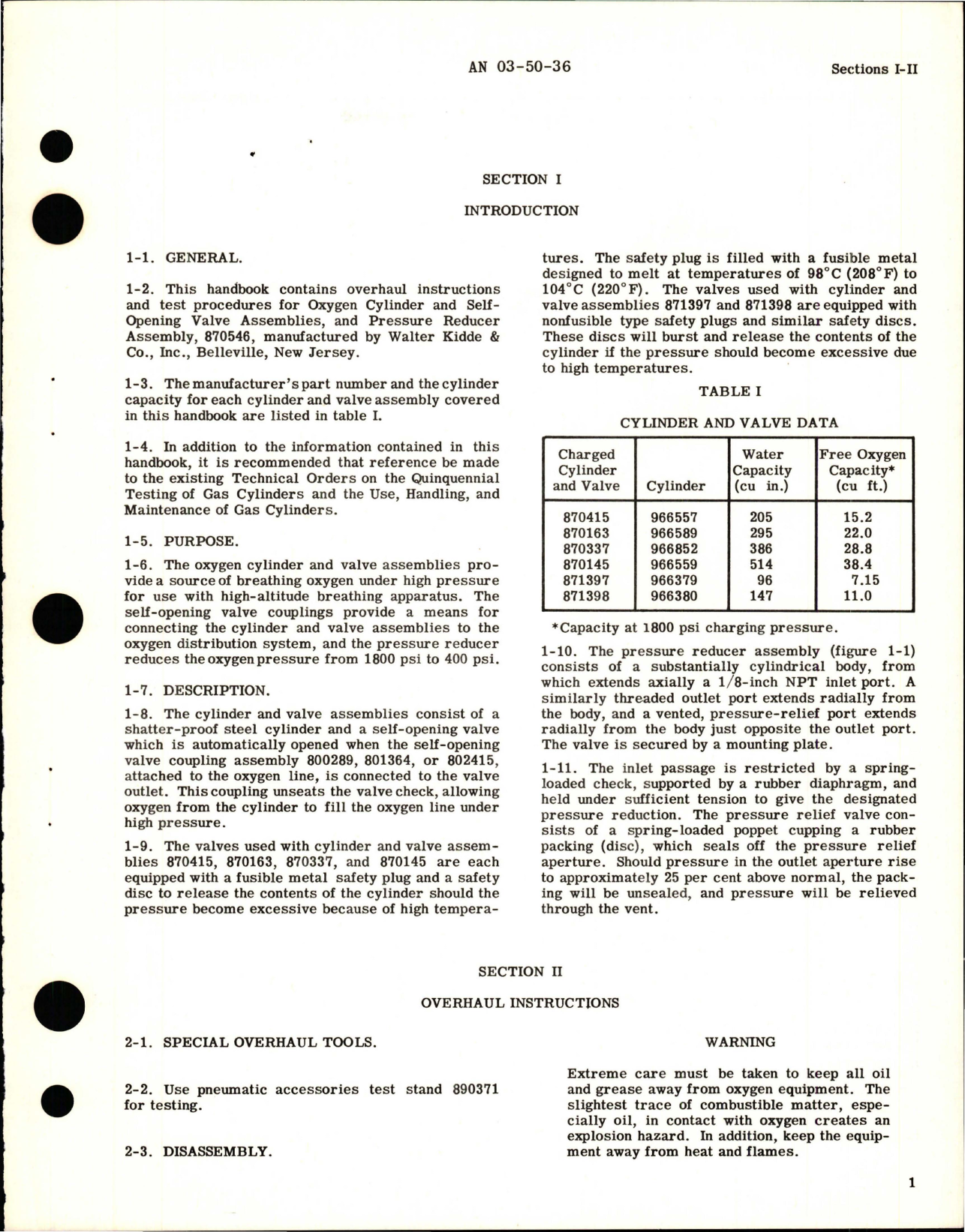 Sample page 5 from AirCorps Library document: Overhaul Instructions for Oxygen Cylinder and Self-Opening Valve, and Pressure Reducer Assembly 