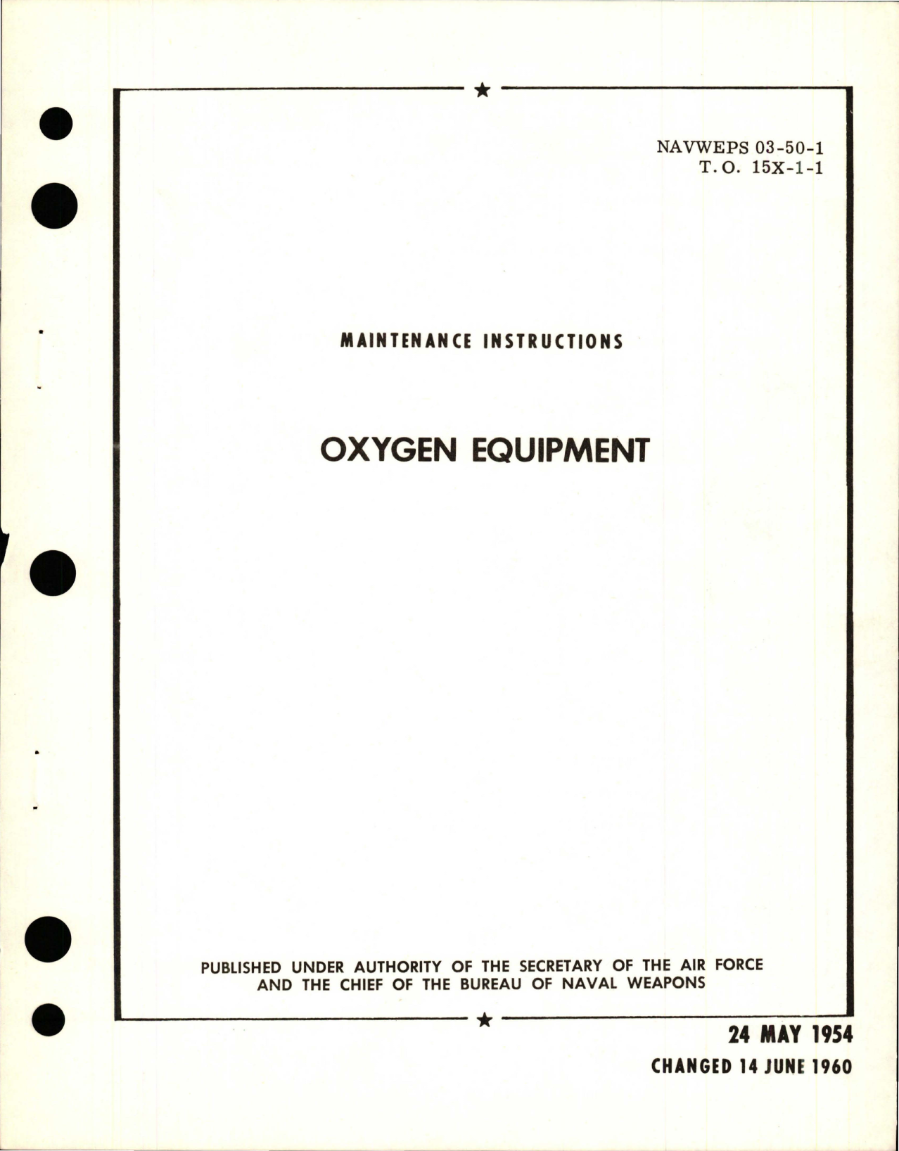 Sample page 1 from AirCorps Library document: Maintenance Instructions for Oxygen Equipment