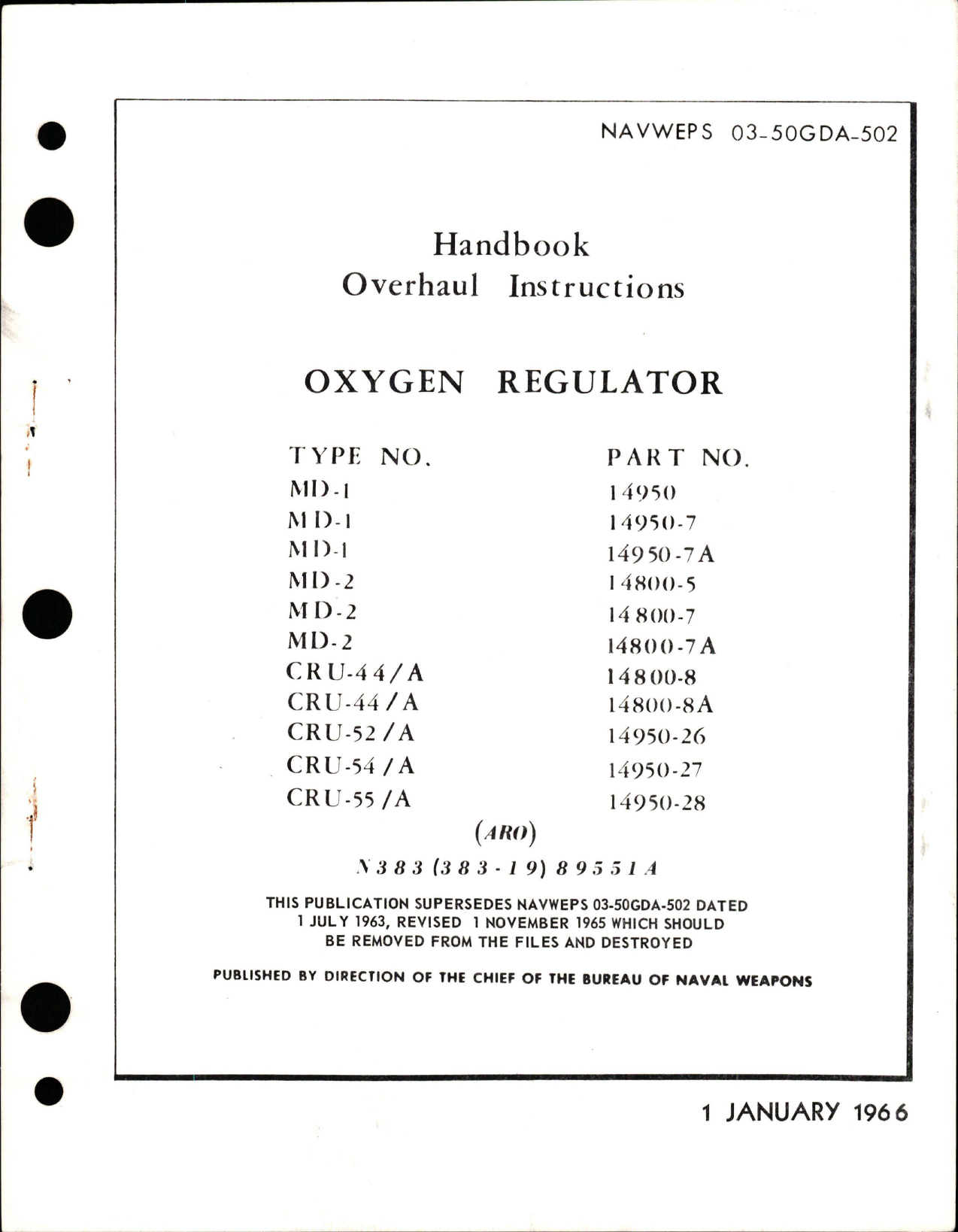 Sample page 1 from AirCorps Library document: Overhaul Instructions for Oxygen Regulator 