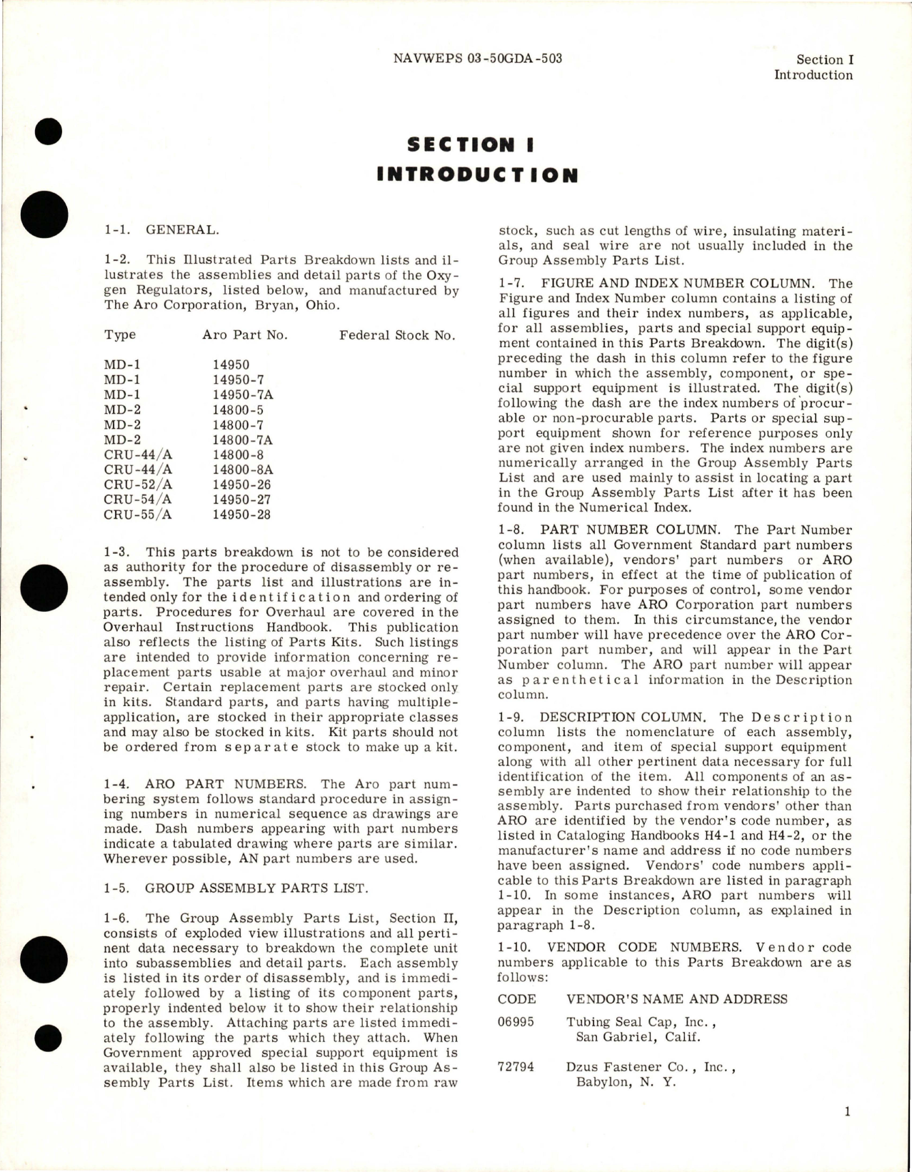 Sample page 5 from AirCorps Library document: Illustrated Parts Breakdown for Oxygen Regulator 