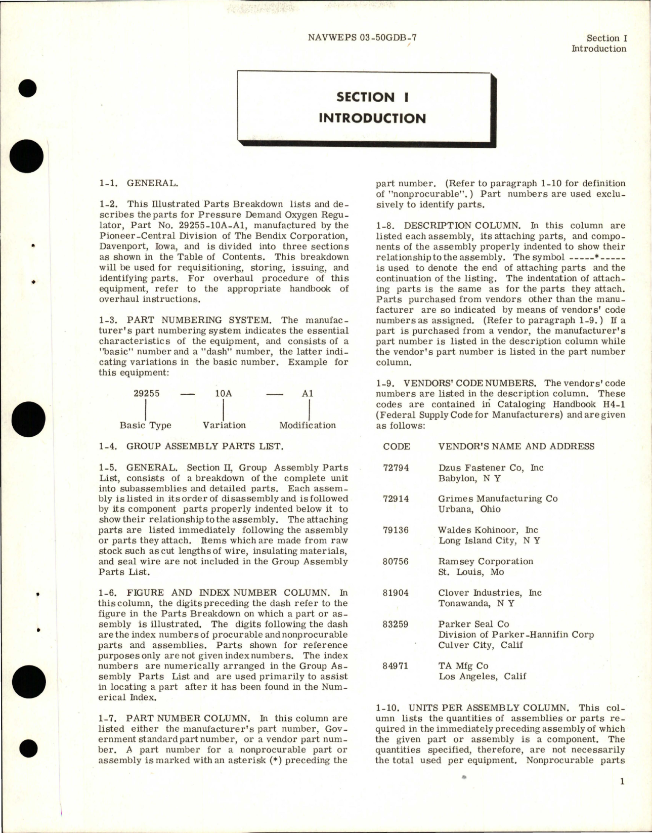 Sample page 5 from AirCorps Library document: Illustrated Parts Breakdown for Pressure Demand Oxygen Regulator - Part 29255-10A-A1