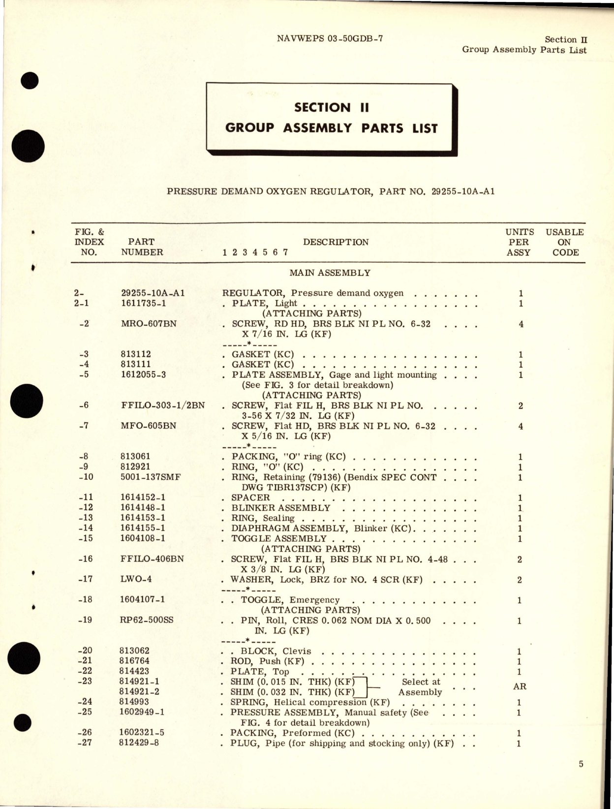 Sample page 9 from AirCorps Library document: Illustrated Parts Breakdown for Pressure Demand Oxygen Regulator - Part 29255-10A-A1