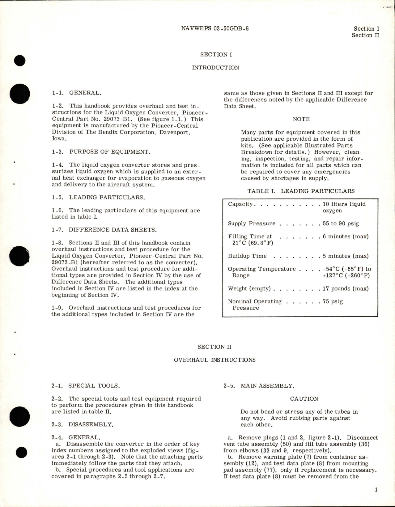 Sample page 5 from AirCorps Library document: Overhaul Instructions for Liquid Oxygen Converter - Part 29073-B1 and 29073-C1