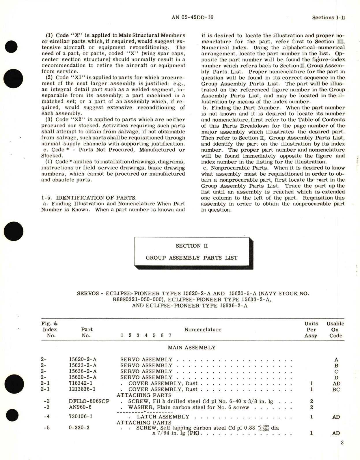 Sample page 7 from AirCorps Library document: Illustrated Parts Breakdown for Servos Part No. 15620-2-A, 15620-5-A, 15633-2-A, 15636-2-A