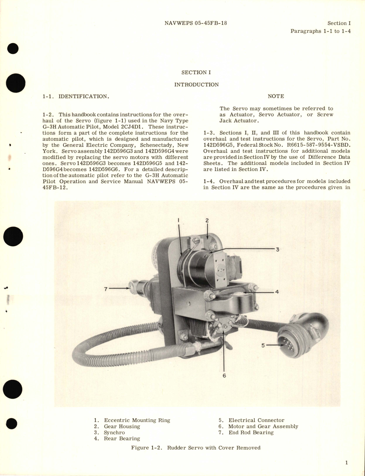 Sample page 5 from AirCorps Library document: Overhaul Instructions for Servo Part No. 142D596G5, 142D596G6 for G-3H Automatic Pilot Model No. 2CJ4D1