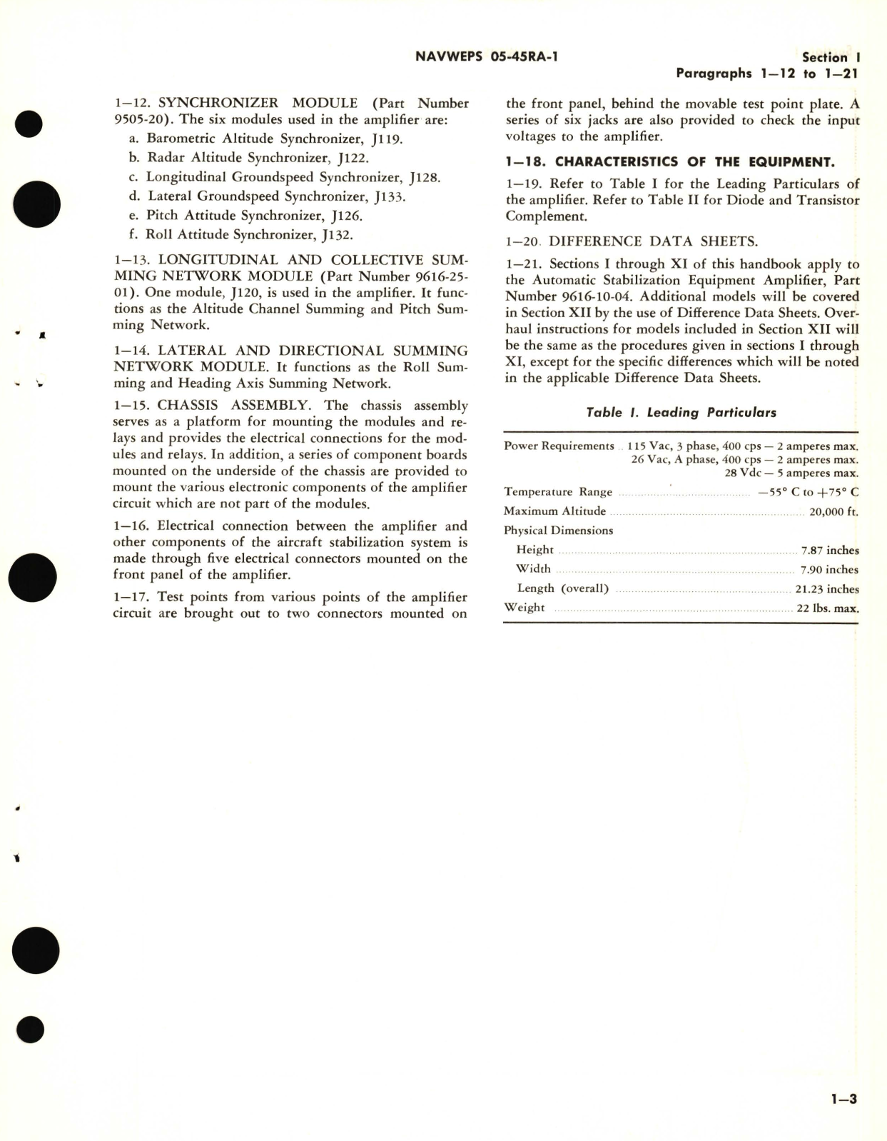 Sample page 9 from AirCorps Library document: Overhaul Instructions for Automatic Stabilization Equipment Amplifier Part No. 9616-10, 9616-07, 9616-08, 9616-09, 9616-15, 9616-25, 9616-26, 9805-19, 9805-20