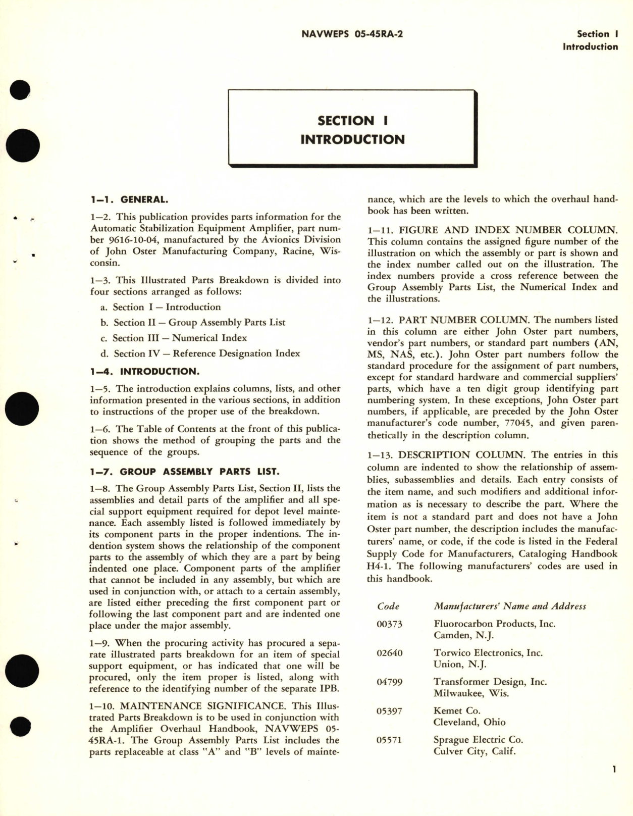 Sample page 5 from AirCorps Library document: Illustrated Parts Breakdown for Automatic Stabilization Equipment Amplifier Part No. 9616-10, 9616-07, 9616-08, 9616-09, 9616-15, 9616-25, 9616-26, 9805-19, 9805-20