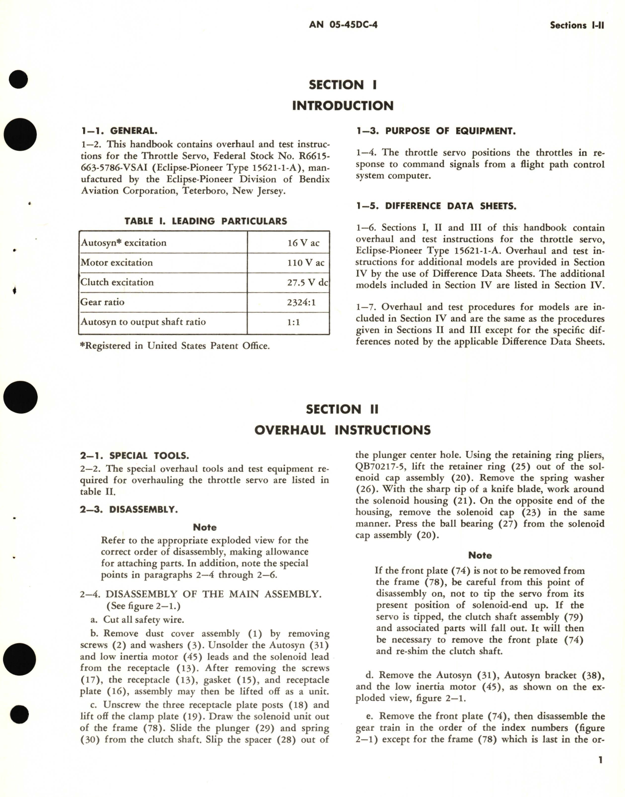 Sample page 5 from AirCorps Library document: Overhaul Instructions for Throttle Servo Part No 15621-1, 15650-1 Trim Tab Servo Part No. 15622-1