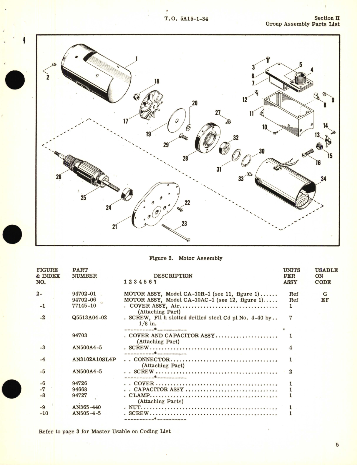 Sample page 5 from AirCorps Library document: Illustrated Parts Breakdown for Servo Motor and Drive Assembly USAF Types A-5 and A-6 Servo Drum and Bracket Assembly USAF Type A-3 Follow-Up Control Assembly USAF Type F-1