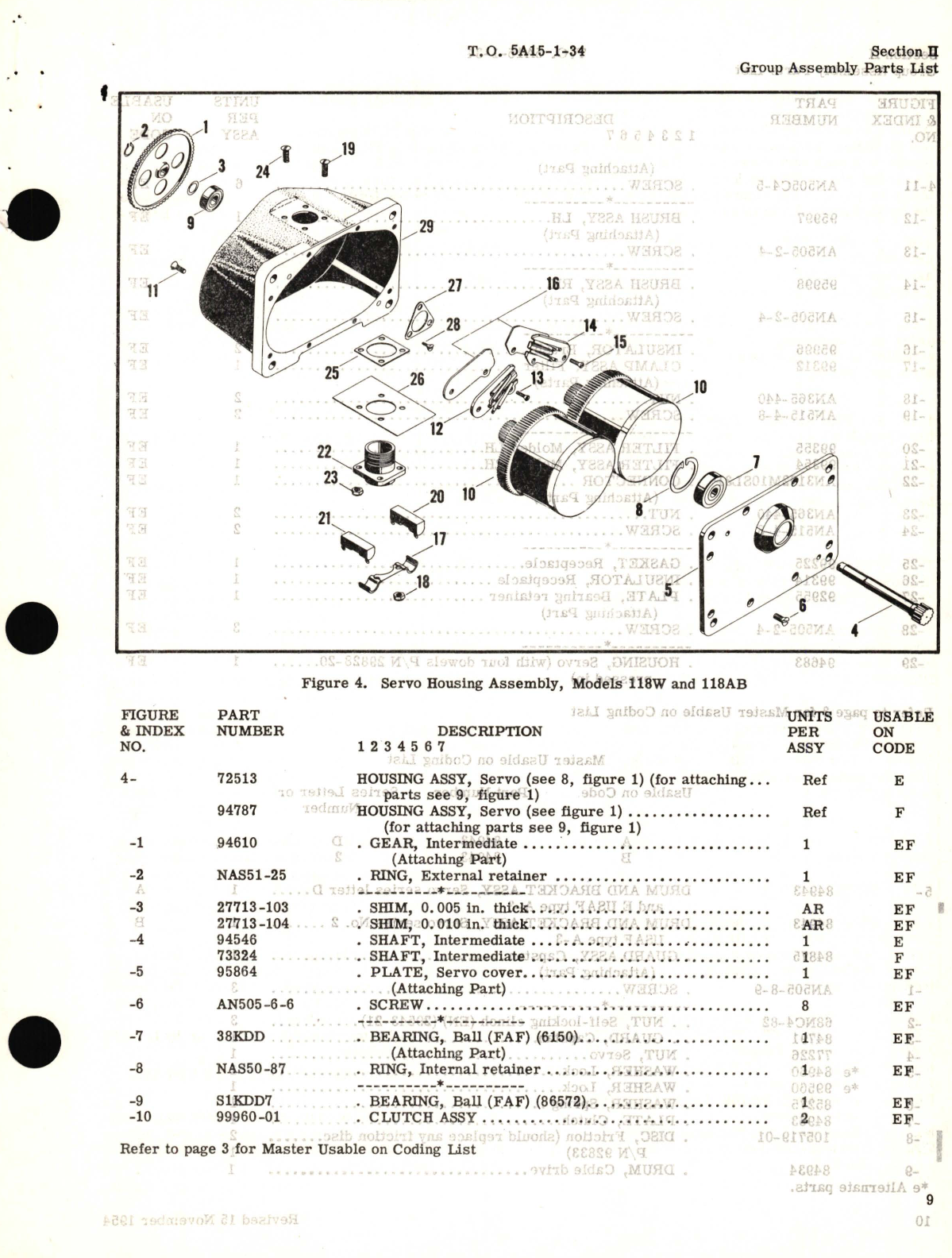 Sample page 5 from AirCorps Library document: Illustrated Parts Breakdown for Servo Motor and Drive Assembly USAF Types A-5 and A-6 Servo Drum and Bracket Assembly USAF Type A-3 Follow-Up Control Assembly USAF Type F-1