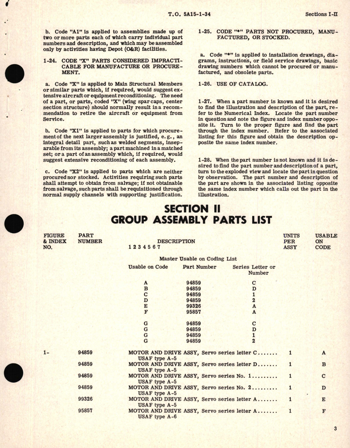 Sample page 5 from AirCorps Library document: Illustrated Parts Breakdown for Servo Motor and Drive Assembly USAF Types A-5 and A-6 Servo Drum and Bracket Assembly USAF Type A-3 Follow-Up Control Assembly USAF Type F-1