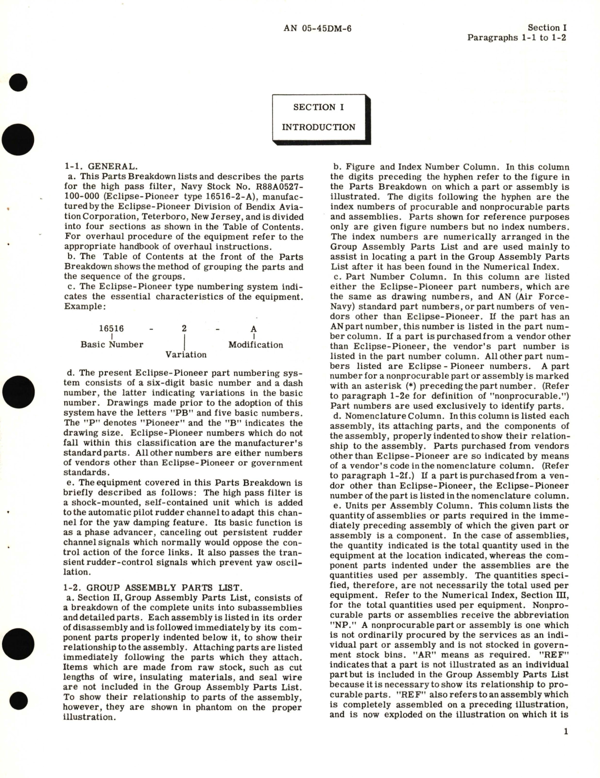 Sample page 5 from AirCorps Library document: Illustrated Parts Breakdown for High Pass Filter Part No. 16516-2-A