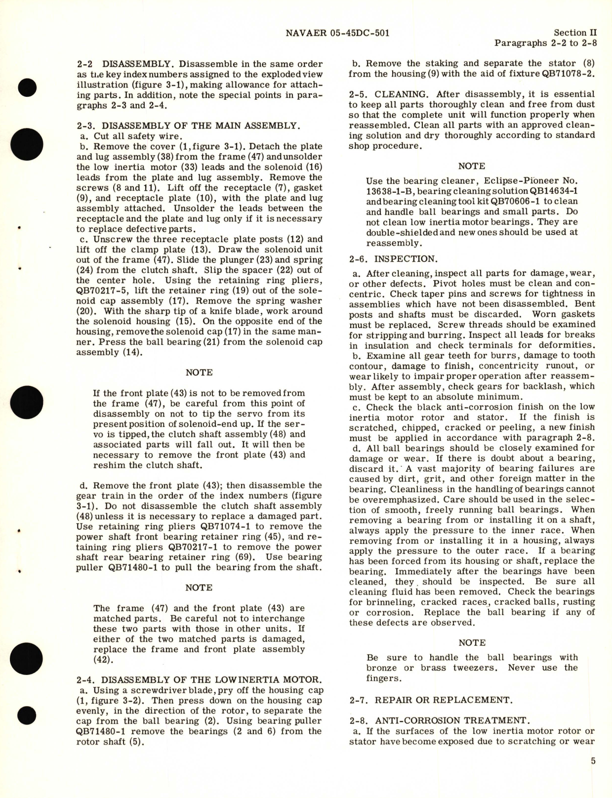 Sample page 5 from AirCorps Library document: Operation, Service and Overhaul Instructions with Parts Breakdown for Trim Tab Servo Part No. 15603-2-B