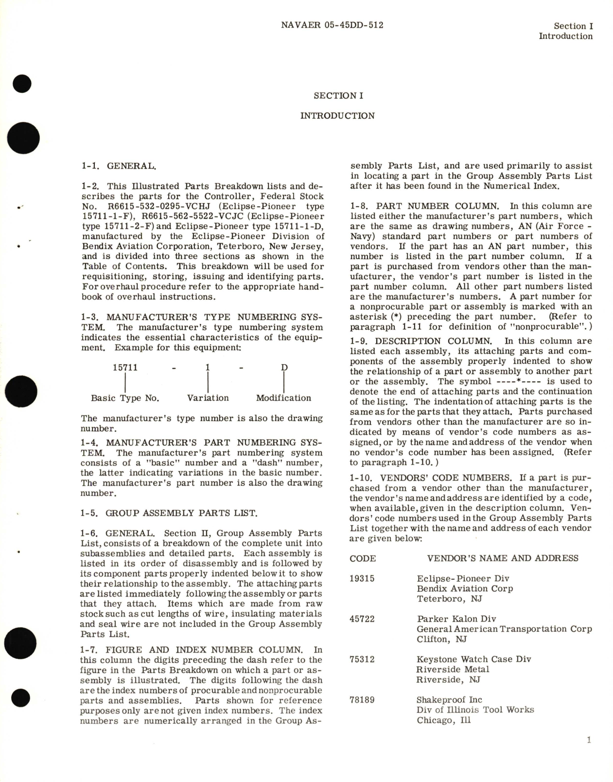 Sample page 5 from AirCorps Library document: Illustrated Parts Breakdown for Controller Part No. 15 711-1-D, 15 711-1-F, 15 711-2-F