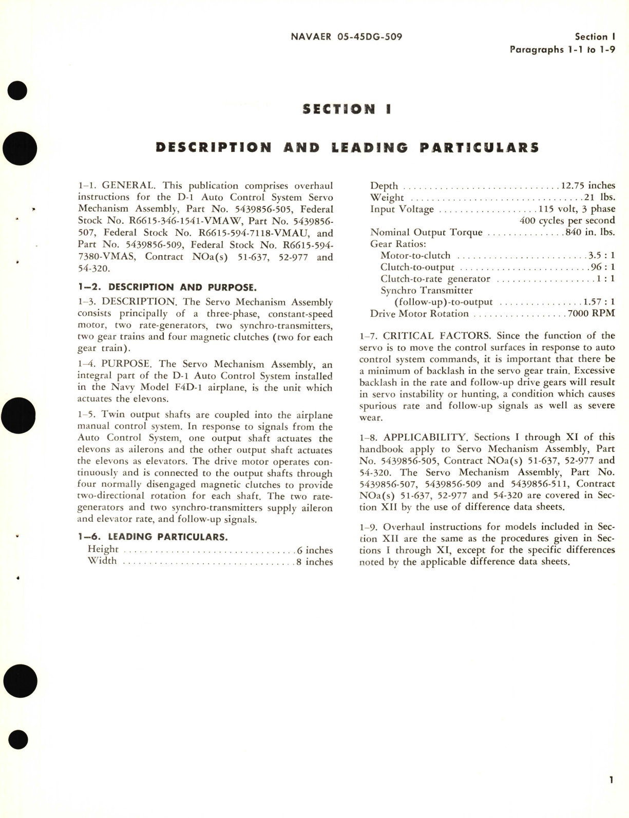 Sample page 7 from AirCorps Library document: Overhaul Instructions for Servo Mechanism Assembly Part No. 5439856 for D-1 Auto Control System 