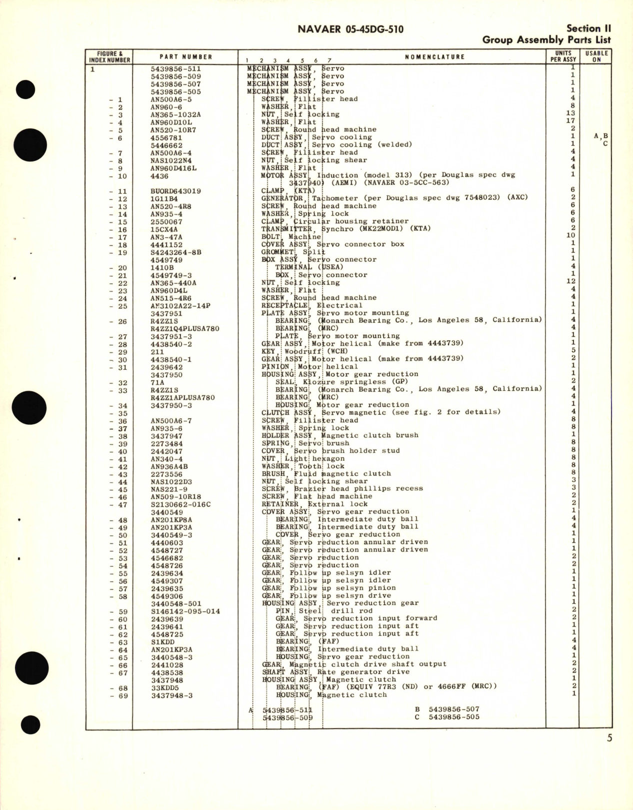 Sample page 7 from AirCorps Library document: Illustrated Parts Breakdown for Servo Mechanism Assembly Part No. 54439856 