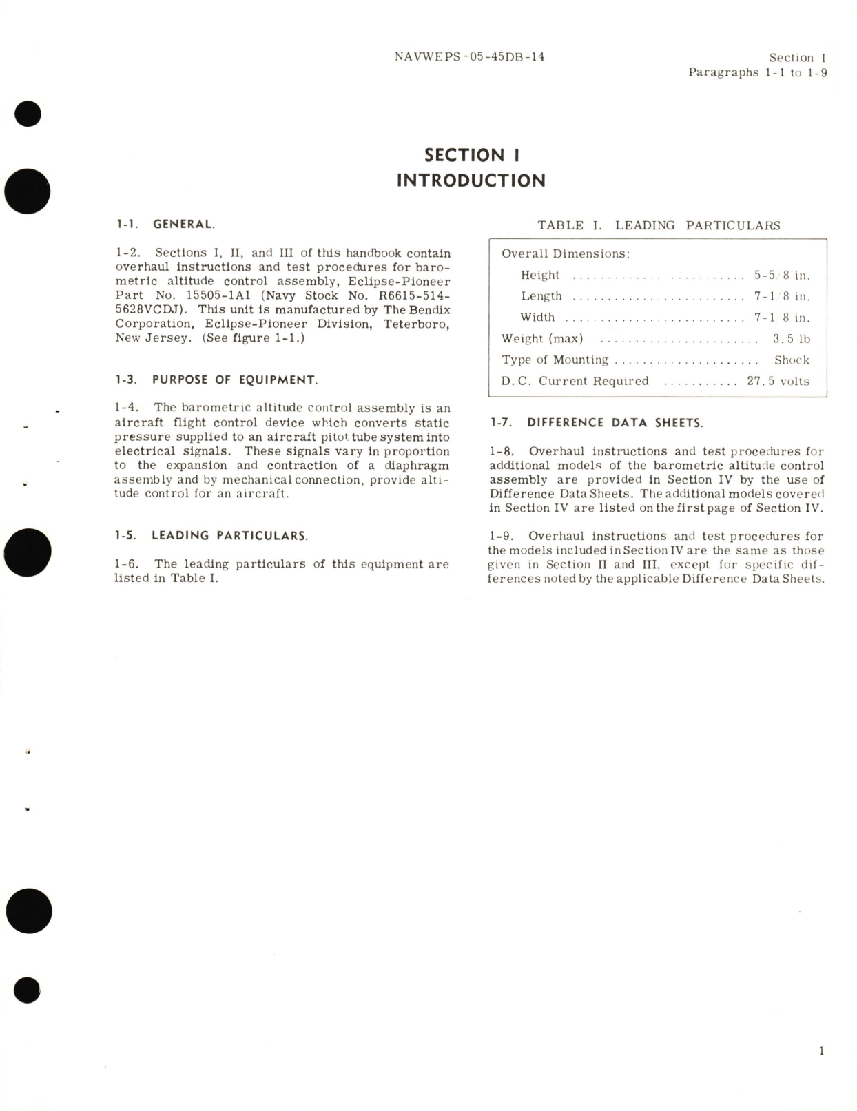 Sample page 5 from AirCorps Library document: Overhaul Instructions for Barometric Altitude Control Assembly Part No. 15505, 15508, 15514 