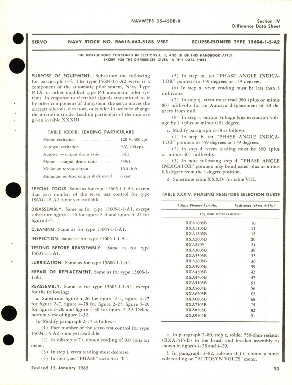 Sample page 5 from AirCorps Library document: Overhaul Instructions for Servos Part No. 15604, 15605, 15606, 15610 