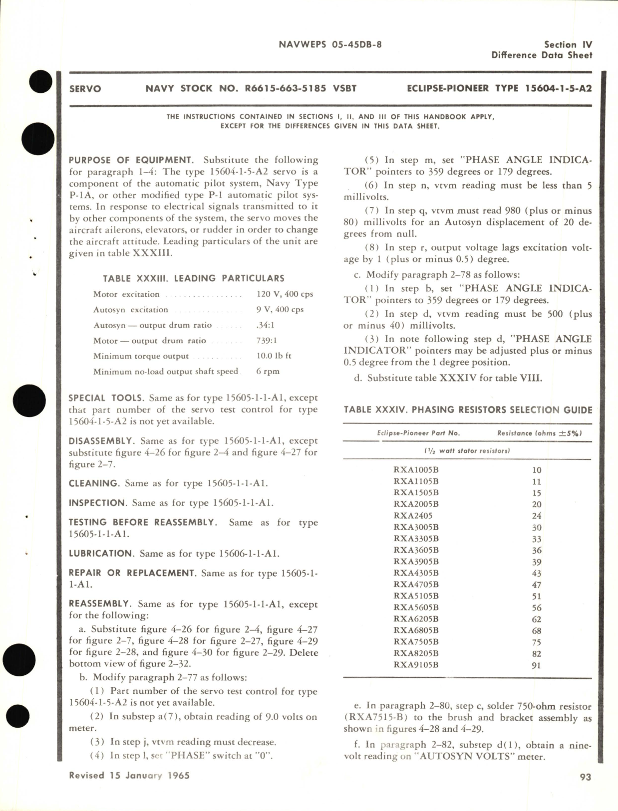 Sample page 5 from AirCorps Library document: Overhaul Instructions for Servos Part No. 15604, 15605, 15606, 15610 