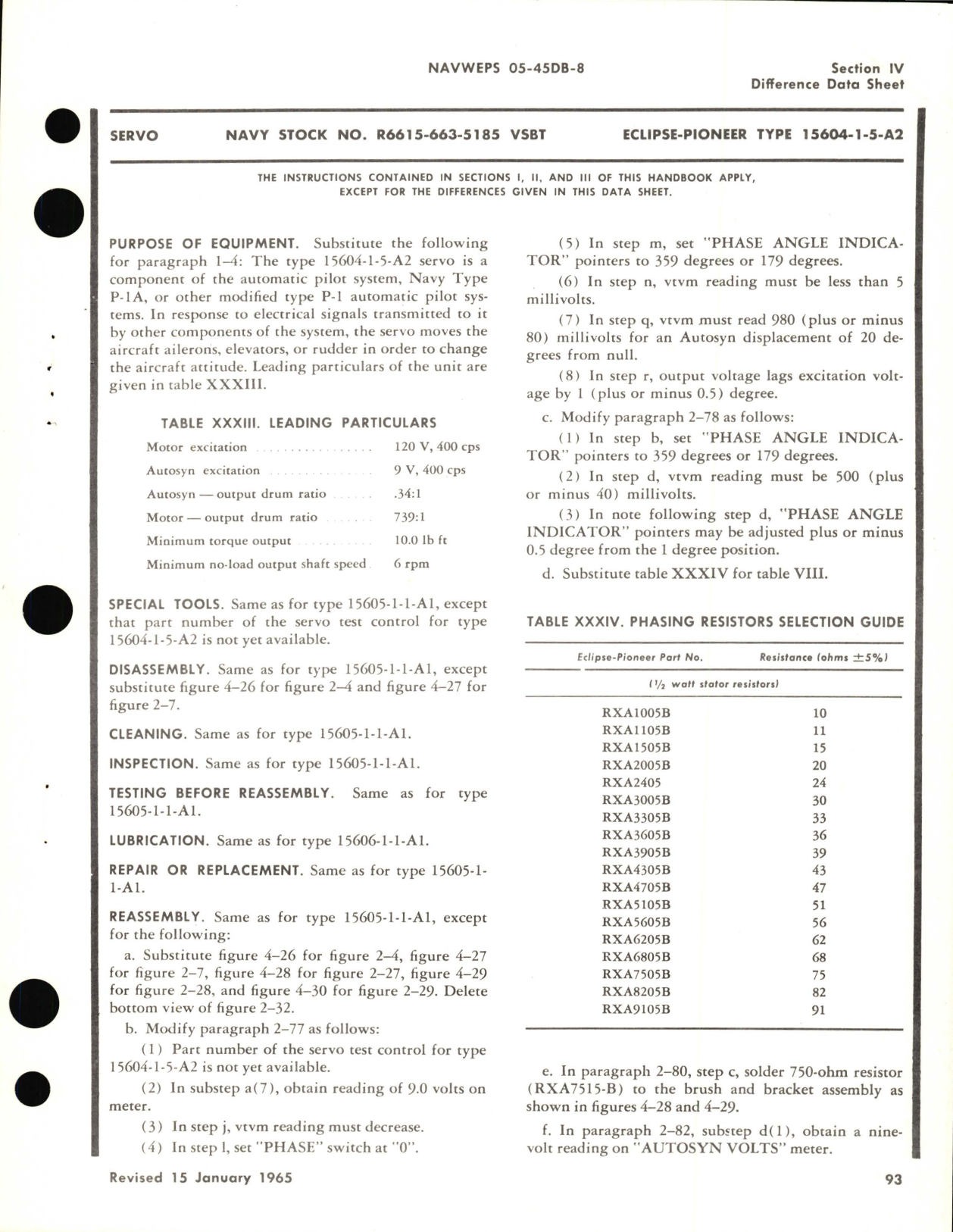 Sample page 5 from AirCorps Library document: Overhaul Instructions for Servos Part No. 15604, 1505, 15606, 15610 