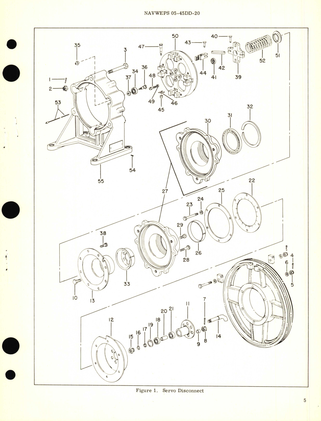 Sample page 5 from AirCorps Library document: Overhaul Instructions with Parts Breakdown for Servo Disconnect Type DQ-15-A3 