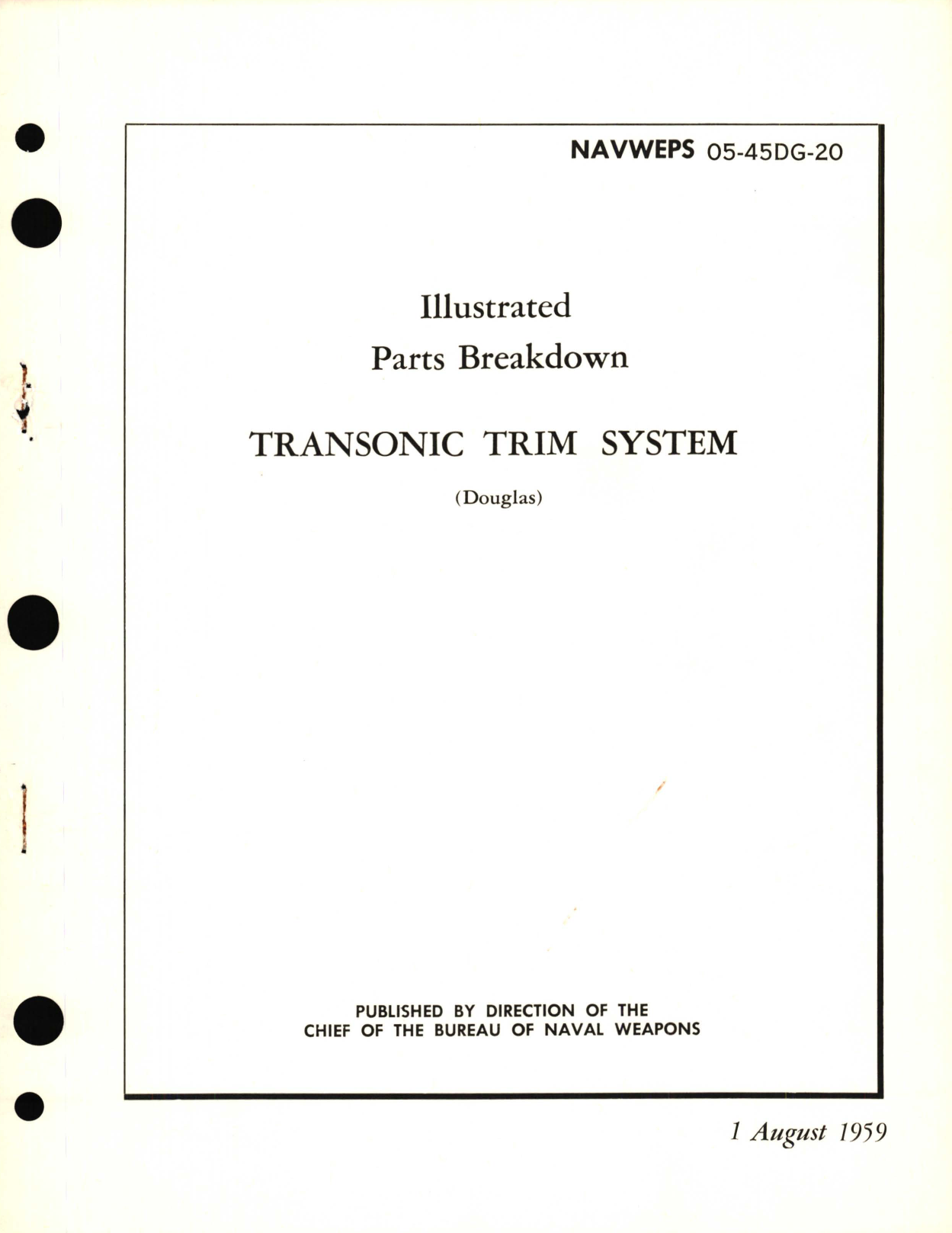 Sample page 1 from AirCorps Library document: Illustrated Parts Breakdown for Transonic Trim System